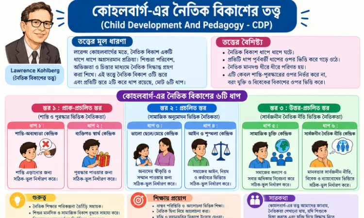 কোহলবার্গ-এর নৈতিক বিকাশের তত্ত্ব | 6টি স্তর ও শিক্ষাগত তাৎপর্য | Child Development And Pedagogy(CDP)| TET CTET
