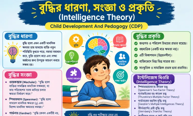 বুদ্ধির ধারণা, সংজ্ঞা ও প্রকৃতি | Intelligence Theory | CDP for TET & CTET