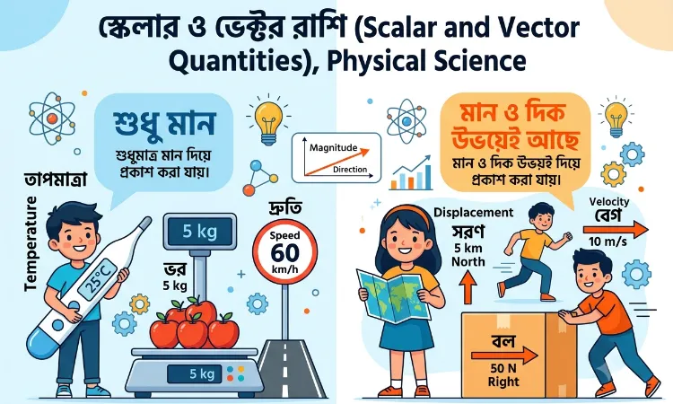 স্কেলার ও ভেক্টর রাশি (Scalar and Vector Quantities) | সংজ্ঞা, প্রকারভেদ ও সূত্র