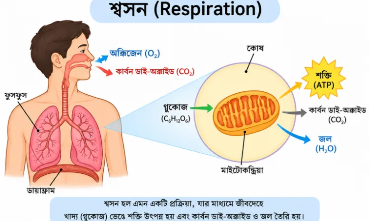 শ্বসন (Respiration) – সংজ্ঞা, প্রকারভেদ, প্রক্রিয়া ও গুরুত্বপূর্ণ তথ্য