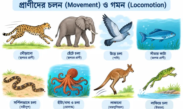 প্রাণীদের চলন (Movement) ও গমন (Locomotion)