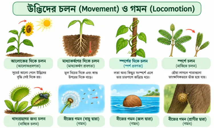 উদ্ভিদের চলন (Movement) ও গমন (Locomotion)