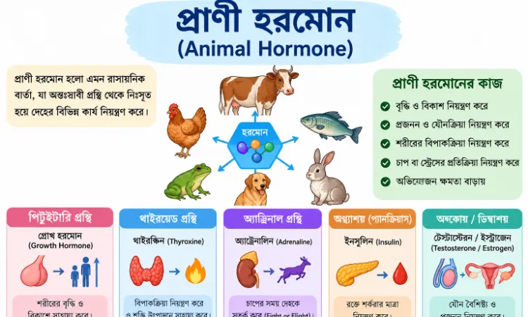 প্রাণী হরমোন (Animal Hormone): প্রকার, উৎস, কাজ